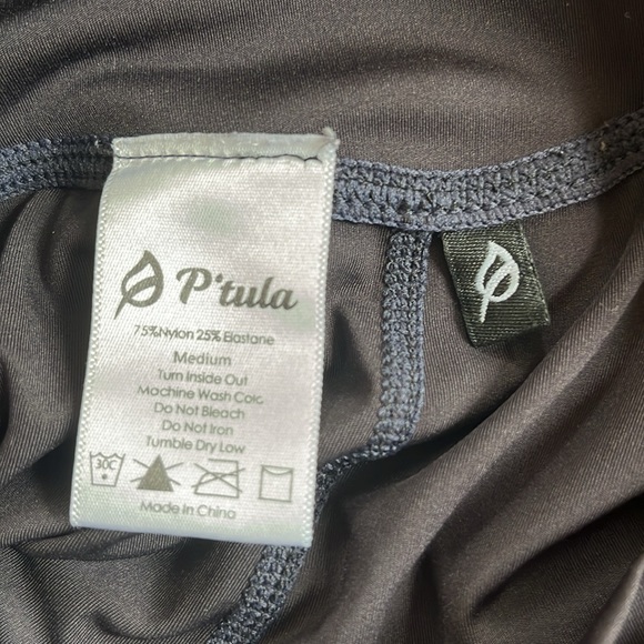 | P'tula | High Rise Crystal Mesh Panel Black Pocket Leggings Medium - Picture 6 of 6